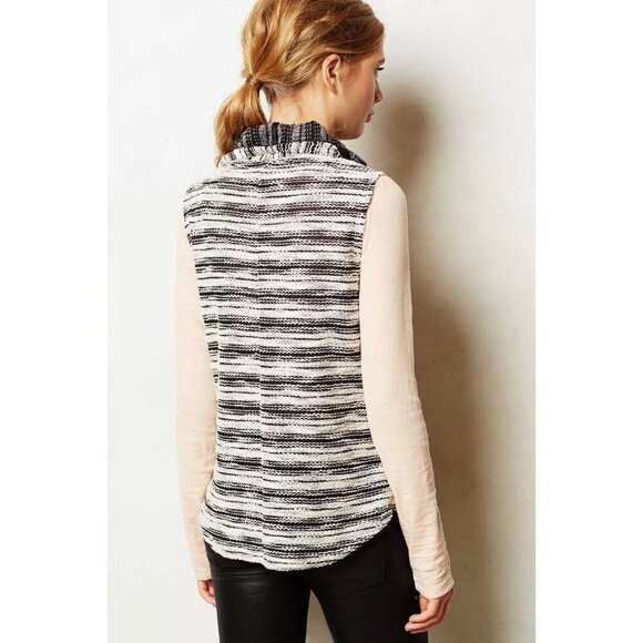 Anthropologie DOLAN Mimeo Vest by Dolan Striped Black& White Texturedsie Medium - Picture 2 of 7